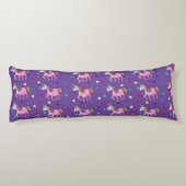 Paarse Unicorns & Star Print Body Pillow Lichaamskussen (Achterkant)