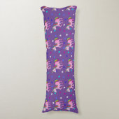 Paarse Unicorns & Star Print Body Pillow Lichaamskussen (Voorkant Verticaal)