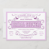 Paarse unieke Bridal Shower-uitnodigingen Kaart (Voorkant)