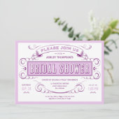 Paarse unieke  Bridal Shower-uitnodigingen Kaart (Staand voorkant)
