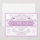 Paarse unieke  Bridal Shower-uitnodigingen Kaart (Voorkant / Achterkant)