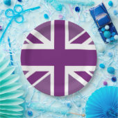 Paarse Unievaartuig Britse vlag Bord (Feest)