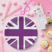 Paarse Unievaartuig Britse vlag Bord (Feest)