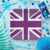 Paarse Unievaartuig Britse vlag Bord (Feest)