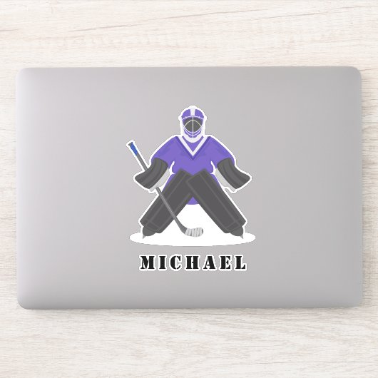 Paarse Uniform Ice-Hockey Player Winter Sport Name Sticker (Computer)