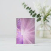 *~* Paarse Universe Hand met lichte helende strale Visitekaartje (Staand voorkant)