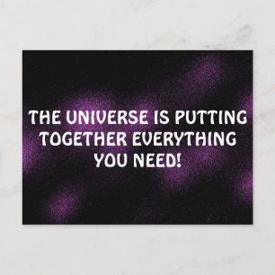 Paarse Universe Krachtige Quote Print Briefkaart
