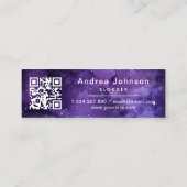 Paarse universe melkweg volgt de QR-code voor soci Mini Visitekaartje (Achterkant)