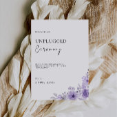 Paarse Unplugged Ceremony Wedding Sign Kaart