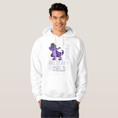 Paarse Up Dinosaurus Boy Trots Militair Kind Maand Hoodie (Voorkant volledig)