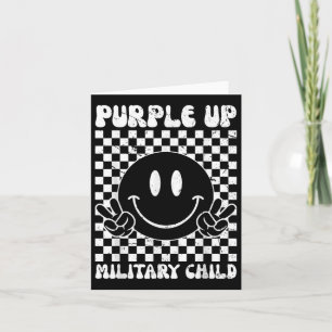 Paarse Up voor Kinder Groovy Military Child Kaart
