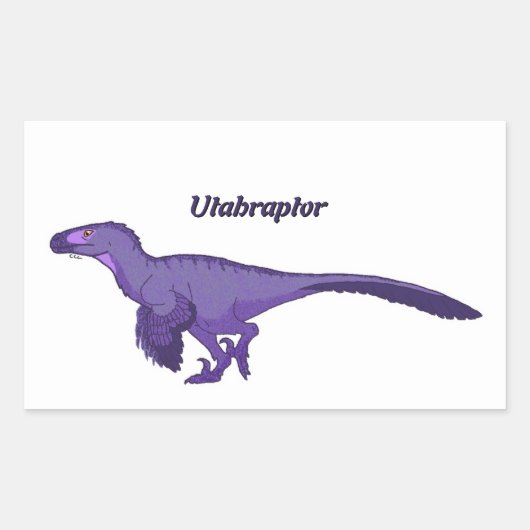 Paarse Utahraptor links Rechthoekige Sticker (Voorkant)