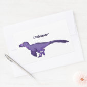 Paarse Utahraptor links Rechthoekige Sticker (Envelop)