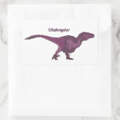 Paarse Utahraptor rechts Rechthoekige Sticker (Tas)