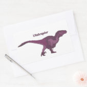 Paarse Utahraptor rechts Rechthoekige Sticker (Envelop)