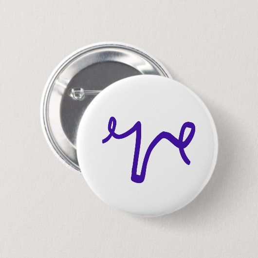 Paarse Uterus Doodle Ronde Button 5,7 Cm (Voorkant /achterkant)