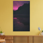 Paarse Uur — Bergstilte bij Schemering Canvas Afdruk (Insitu (Woonkamer))