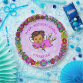  Paarse vaardag en ventilatorgrens Papieren Bordje (Feest)