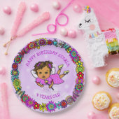  Paarse vaardag en ventilatorgrens Papieren Bordje (Feest)