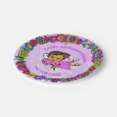  Paarse vaardag en ventilatorgrens Papieren Bordje (Gekanteld)