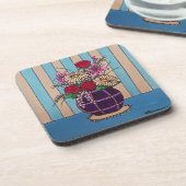 Paarse vaas bier onderzetter (Linkerzijde)