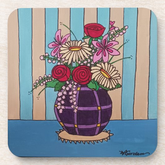 Paarse vaas bier onderzetter (Voorkant)