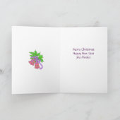 Paarse vakantiekaart feestdagen kaart (Binnen)