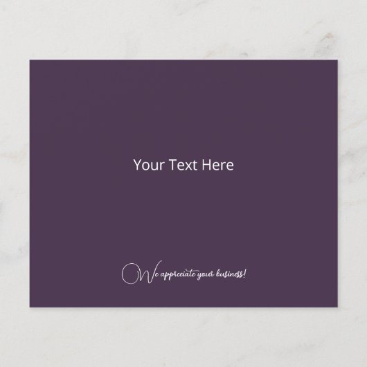 Paarse vakantiekaart met kerstbomen en budget (Achterkant)