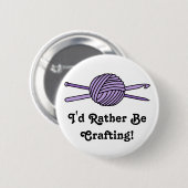 Paarse val van Yarn (Knit & Crochet) Ronde Button 5,7 Cm (Voorkant /achterkant)