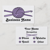 Paarse val van Yarn (Knit & Crochet) Visitekaartje (Voorkant / Achterkant)