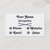 Paarse val van Yarn (Knit & Crochet) Visitekaartje (Achterkant)