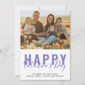 Paarse Valentijn Dag Foto Feestdagenkaart (Voorkant)