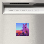 Paarse Valentijn Red Heart Magneet (Insitu (Vaatwasser))