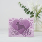 Paarse Valentijn Westie Feestdagenkaart (Staand voorkant)