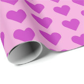 Paarse Valentijn's Day Love Hearts Cadeaupapier (Rol Hoek)