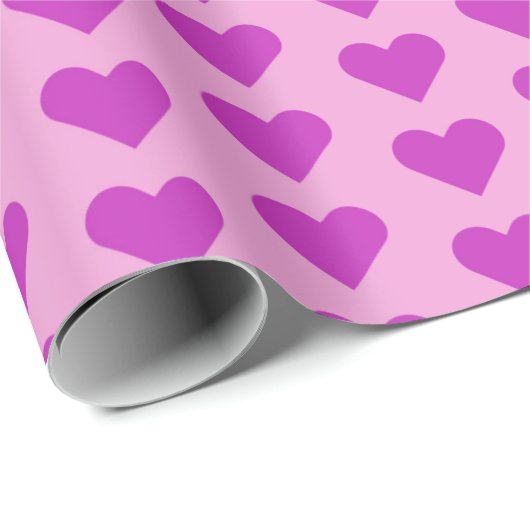 Paarse Valentijn's Day Love Hearts Cadeaupapier (Rol Hoek)
