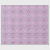 Paarse Valentijn's Day Love Hearts Wrapping Paper Cadeaupapier (Vlak)