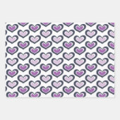 Paarse Valentijnsdag harten Inpakpapier Vel (Voorkant 3)