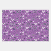Paarse Valentijnsdag harten Inpakpapier Vel (Voorkant)