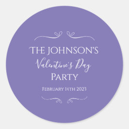 Paarse Valentijnsdag partij Ronde Sticker