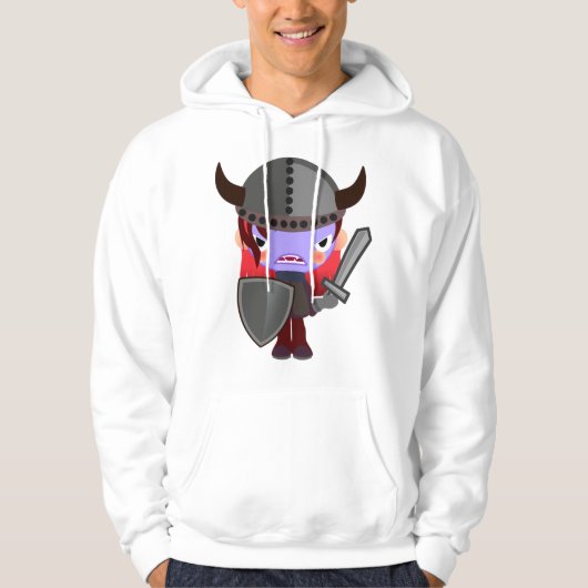 Paarse Vampier Viking Mannen Hoodie (Voorkant)