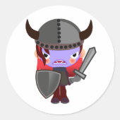 Paarse Vampier Viking Stickers (Voorkant)