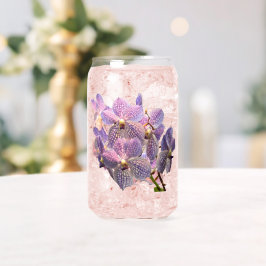 Paarse Vanda Orchidee Bloeit Bloemen Blikvorm Glas