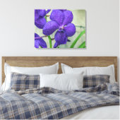 Paarse vanda orchidee uitzicht canvas print (Insitu (Slaapkamer))