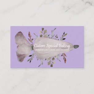 Paarse Vanille Bakkerij Bloemen Cake Gebak Visitekaartje