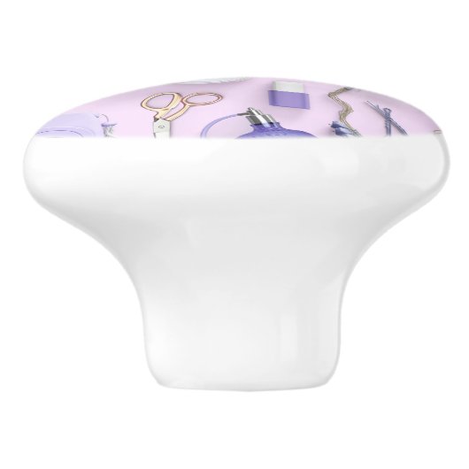 Paarse Vanity Table Keramische Knop (Zijkant)