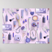 Paarse Vanity Table Poster (Voorkant)
