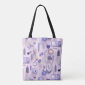 Paarse Vanity Table Tote Bag (Achterkant)