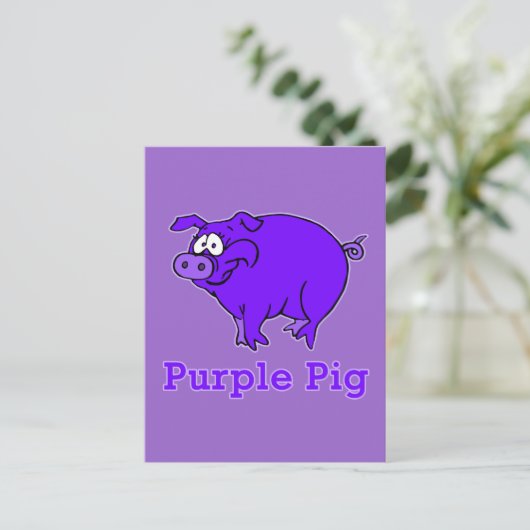 Paarse Varkens op kleding, Mokken, Baby Shirten Briefkaart (Staand voorkant)