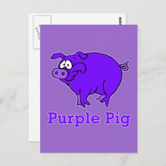 Paarse Varkens op kleding, Mokken, Baby Shirten Briefkaart (Voorkant / Achterkant)